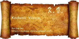 Kedves Vince névjegykártya